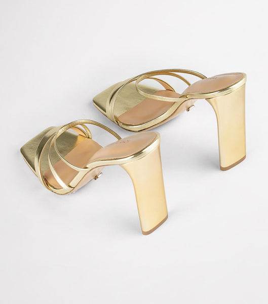 Tony Bianco Fior Gold Nappa Metallic 11cm Event Heels Gold / Metal | IEDYB24009