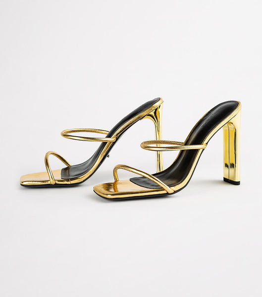 Tony Bianco Florence Gold Foil 11cm Strappy Heels Gold | IEDFL85310