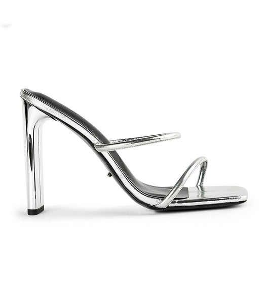 Tony Bianco Florence Silver Foil 11cm Strappy Heels Silver | YIEVQ38705