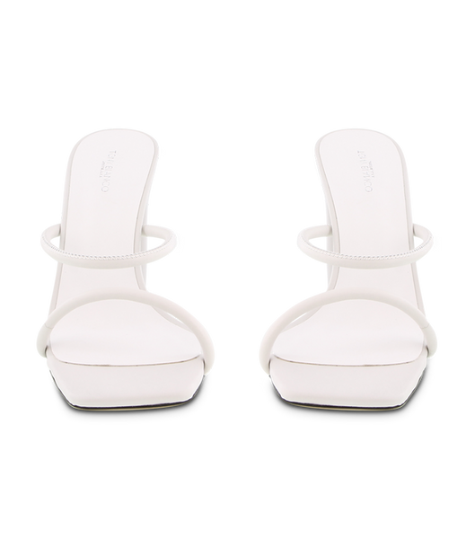 Tony Bianco Florence White Sheep Nappa 11cm Strappy Heels White | YIEVQ62213