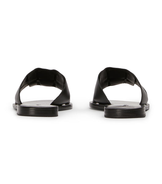 Tony Bianco Force Black 1cm Flat Sandals Black | SIEVO29438