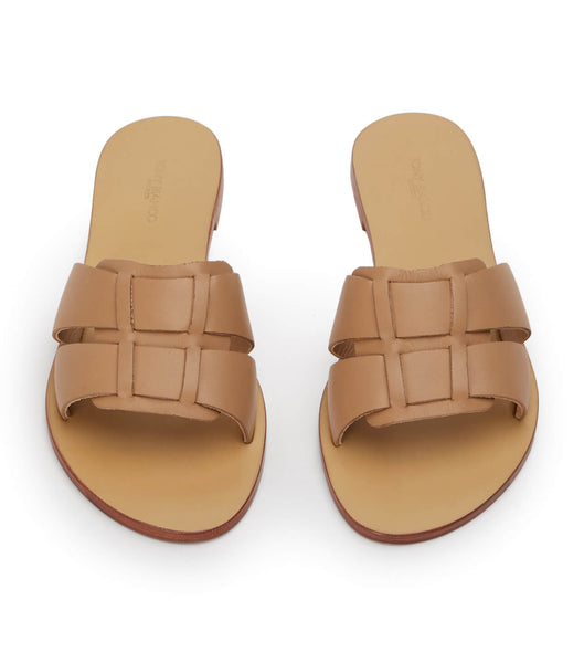 Tony Bianco Force Camel 1cm Flat Sandals Brown | IEJVR90887