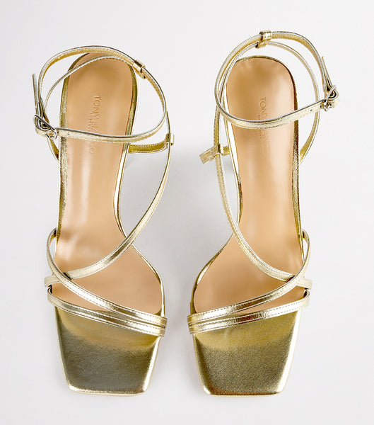 Tony Bianco Franci Gold Nappa Metallic 10.5cm Strappy Heels Gold / Metal | YIEGT25487