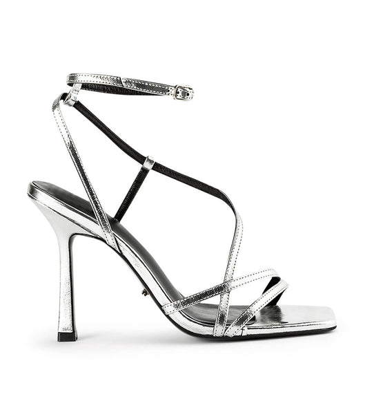 Tony Bianco Franci Silver Foil 10.5cm Strappy Heels Silver | IEJVR67752