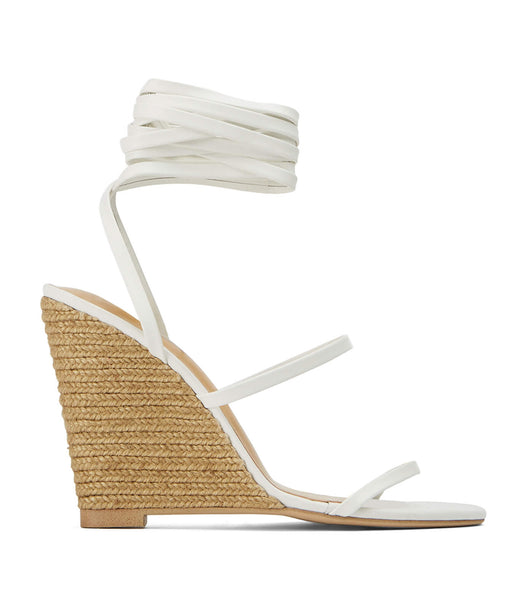 Tony Bianco Gabriella Milk Capretto 11cm Wedges White | IEZDE89606