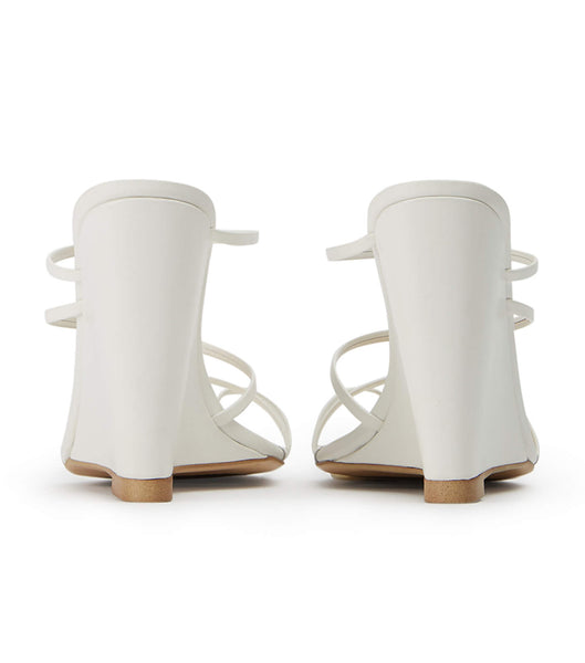 Tony Bianco Gaia Milk Capretto 11cm Wedges White | UIETG26714