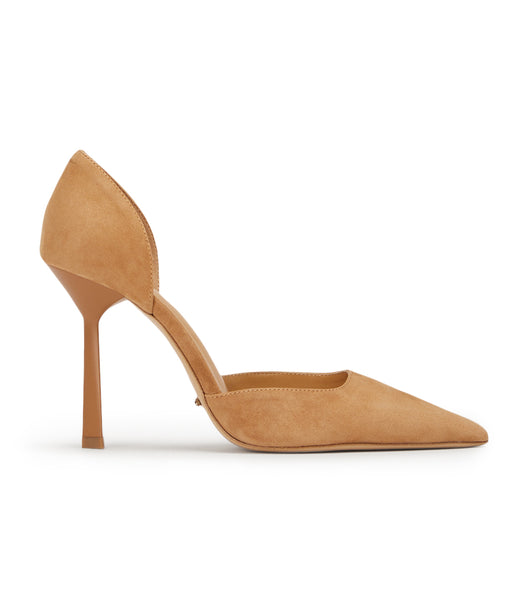 Tony Bianco Gala Butterscotch Suede 10cm Event Heels Beige | IEEAH55248