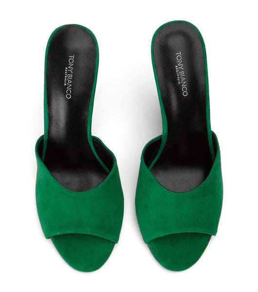 Tony Bianco Galaxy Jade Suede 11cm Wedges Green | IEXBR18265