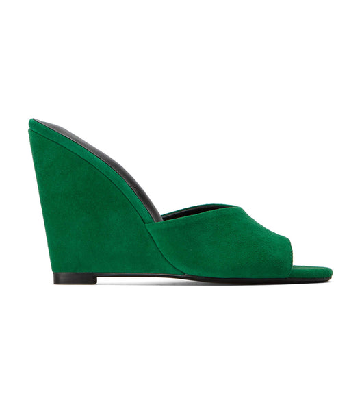 Tony Bianco Galaxy Jade Suede 11cm Wedges Green | IEXBR18265