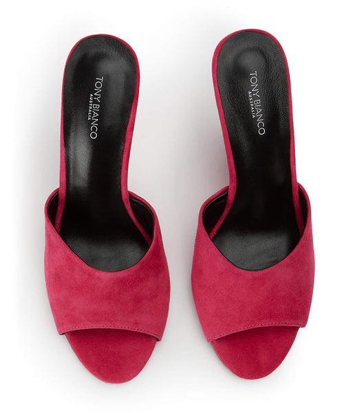 Tony Bianco Galaxy Lipstick Suede 11cm Wedges Red | MIEFT43492