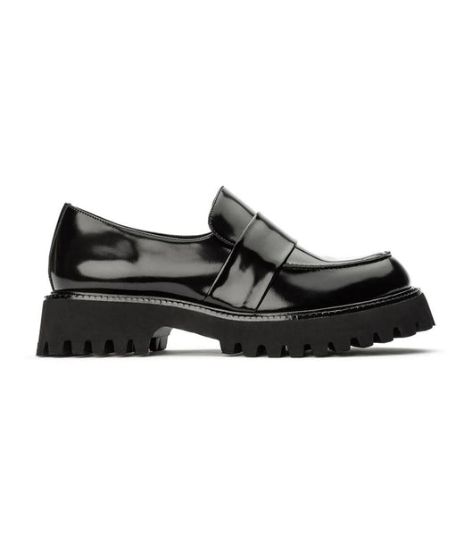 Tony Bianco Gisele Black Hi Shine 4cm Loafers Black | XIEBH32765