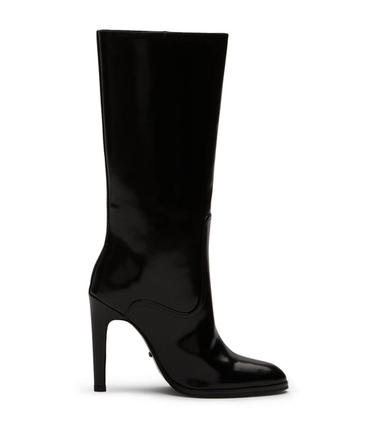 Tony Bianco Hadley Black Hi Shine 10.5cm Mid Calf Boots Black | IEDYB33760