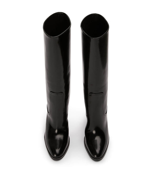 Tony Bianco Hadley Black Hi Shine 10.5cm Stiletto Boots Black | IEEAH49844