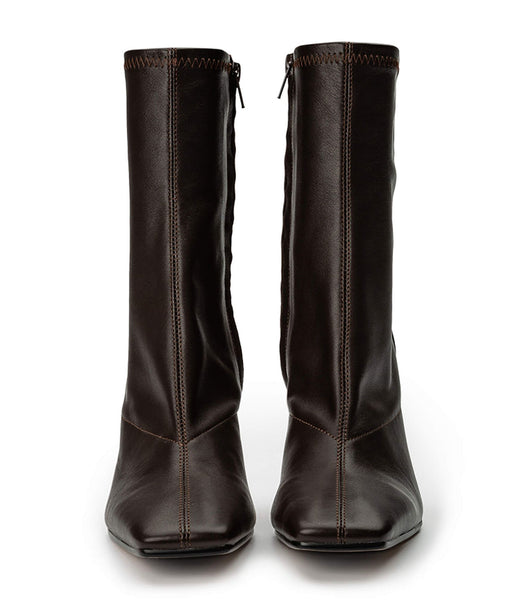 Tony Bianco Halsey Chocolate Nappa 10.5cm Heeled Boots Chocolate | DIEKV80557