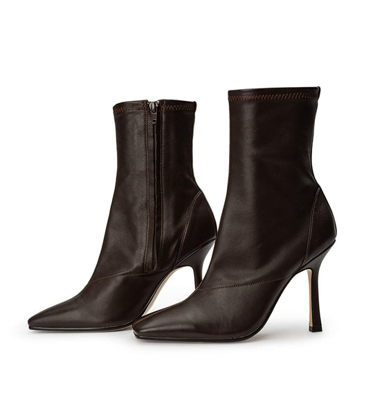 Tony Bianco Halsey Chocolate Nappa 10.5cm Heeled Boots Chocolate | DIEKV80557