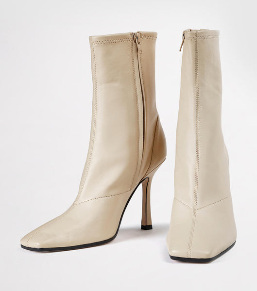 Tony Bianco Halsey Vanilla Nappa 10.5cm Stiletto Boots Light Yellow | IEQCS93005