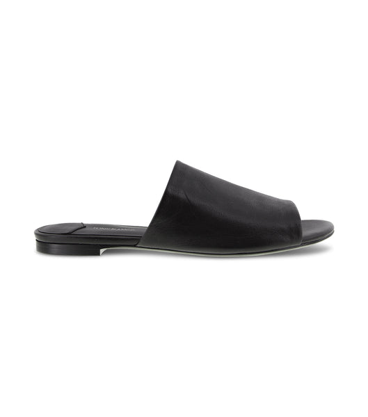 Tony Bianco Havier Black Sheep Nappa 1cm Slides Black | PIEQX19700