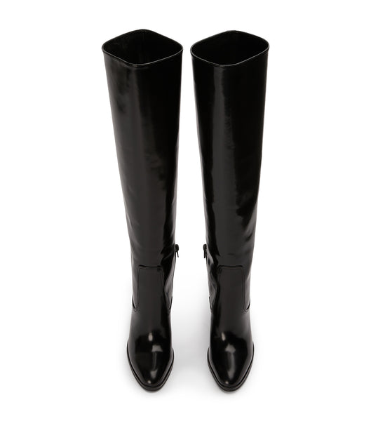 Tony Bianco Hot Black Hi Shine 10.5cm Heeled Boots Black | IEDYB58533