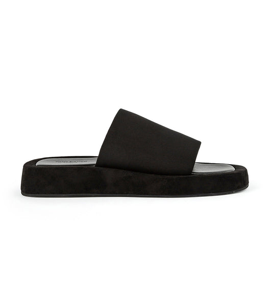 Tony Bianco Isabel Black Magic 1.5cm Flat Sandals Black | IEEGJ14521