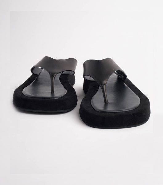 Tony Bianco Ives Black Como 3.5cm Flat Sandals Black | BIESO22688