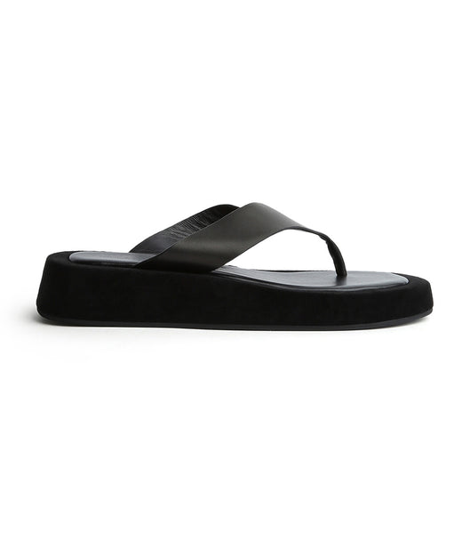 Tony Bianco Ives Black Como 3.5cm Flat Sandals Black | BIESO22688