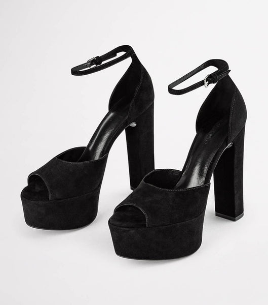 Tony Bianco Jayze Black Suede 14cm Event Heels Black | IEJZR29506