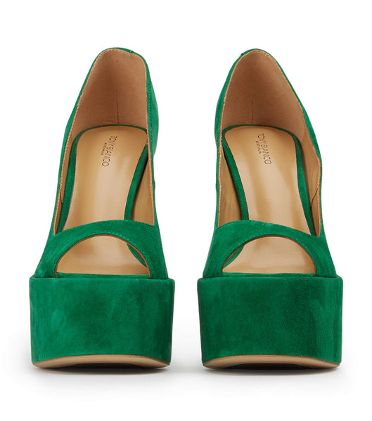 Tony Bianco Jolee Jade Suede 15cm Platform Shoes Green | TIEWZ42076