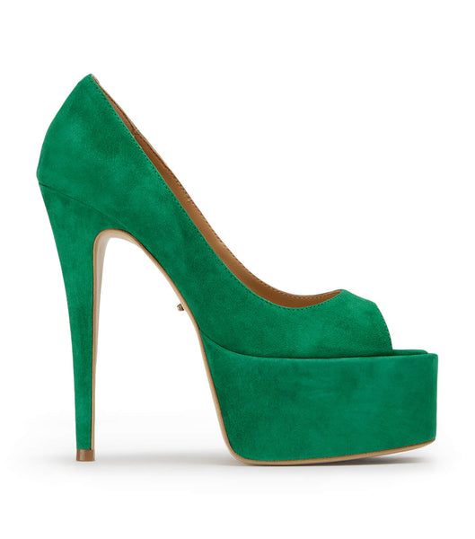 Tony Bianco Jolee Jade Suede 15cm Platform Shoes Green | TIEWZ42076