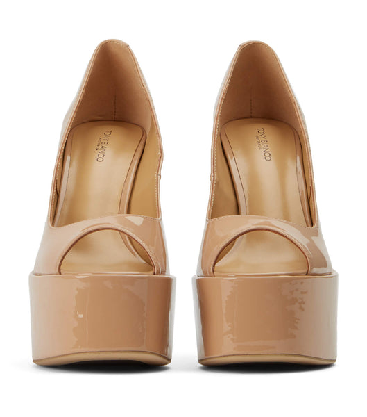 Tony Bianco Jolee Nude Patent 15cm Platform Shoes Beige | IEZDE87914