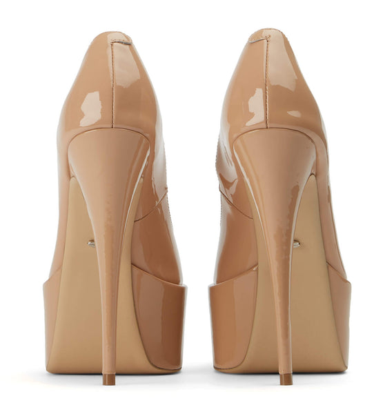 Tony Bianco Jolee Nude Patent 15cm Platform Shoes Beige | IEZDE87914