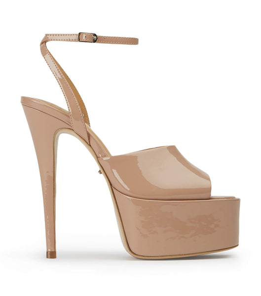 Tony Bianco Journey Coco Patent 15cm Platform Shoes Beige | IEDYB78209