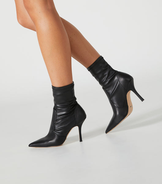 Tony Bianco Kartia Black Nappa/Black Venezia 9.5cm Heeled Boots Black | BIESO53755