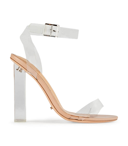 Tony Bianco Kiki Clear Vinylite/Skin Capretto 11cm Block Heels Skin Color | UIEND58879