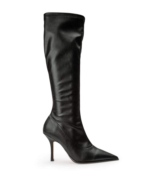 Tony Bianco Knight Black Venezia 9.5cm Stretch Boots Black | IEQAV97516