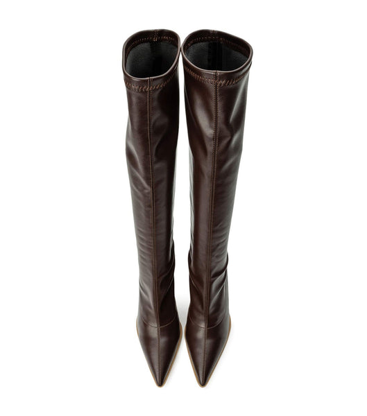 Tony Bianco Knight Choc Venezia 9.5cm Heeled Boots Chocolate | DIEVO17702