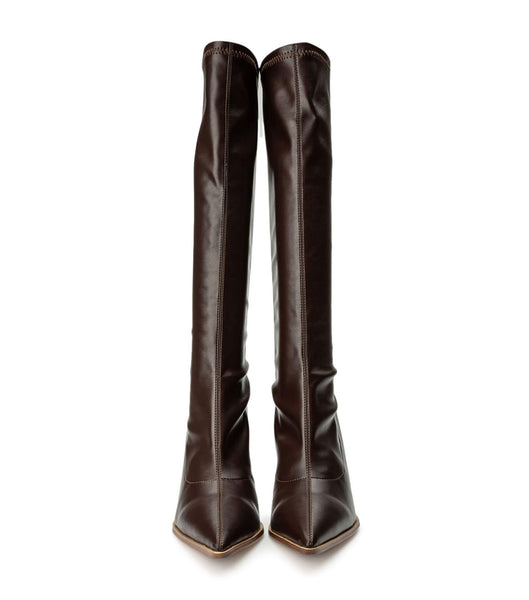 Tony Bianco Knight Choc Venezia 9.5cm Heeled Boots Chocolate | DIEVO17702