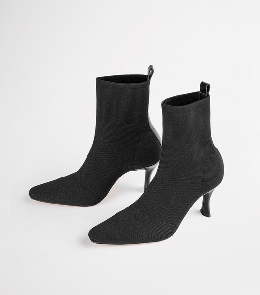 Tony Bianco Kossam Black Knit 8cm Ankle Boots Black | IEDYB95217