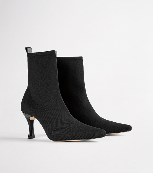 Tony Bianco Kossam Black Knit 8cm Ankle Boots Black | IEDYB95217