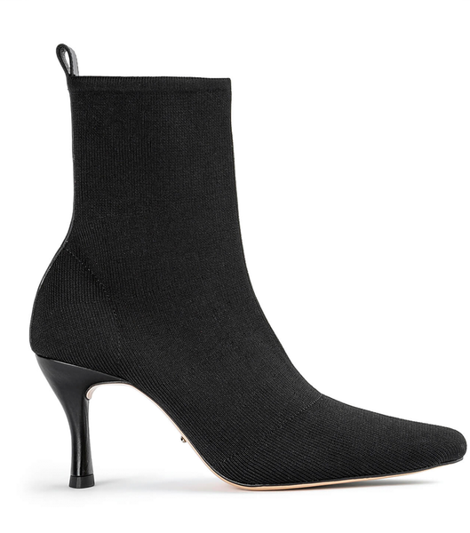 Tony Bianco Kossam Black Knit 8cm Heeled Boots Black | GIEEC21003