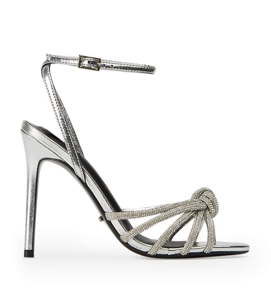 Tony Bianco Kyla Silver Foil 11cm Bling Heels Silver | TIEWZ16162