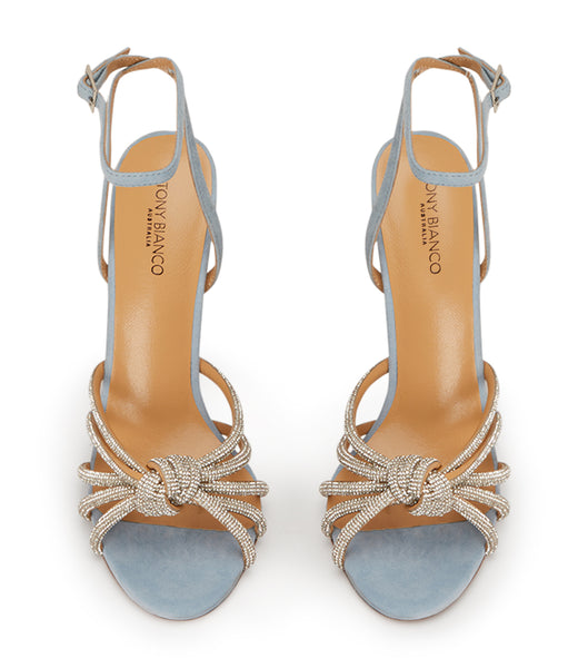 Tony Bianco Kyla Sky Suede 11cm Bling Heels Blue | IEZPD96308