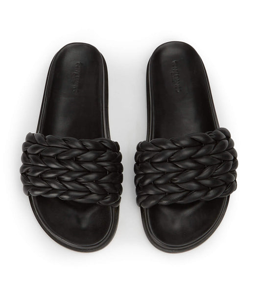 Tony Bianco Layton Black Nappa Slides Black | ZIENQ93645