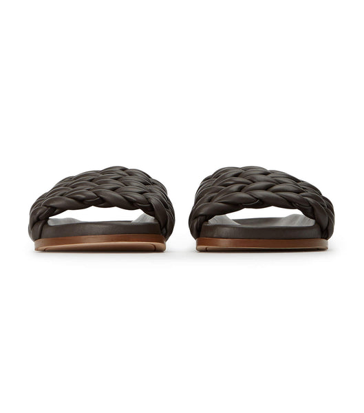 Tony Bianco Layton Chocolate Nappa Slides Chocolate | IENEJ22449