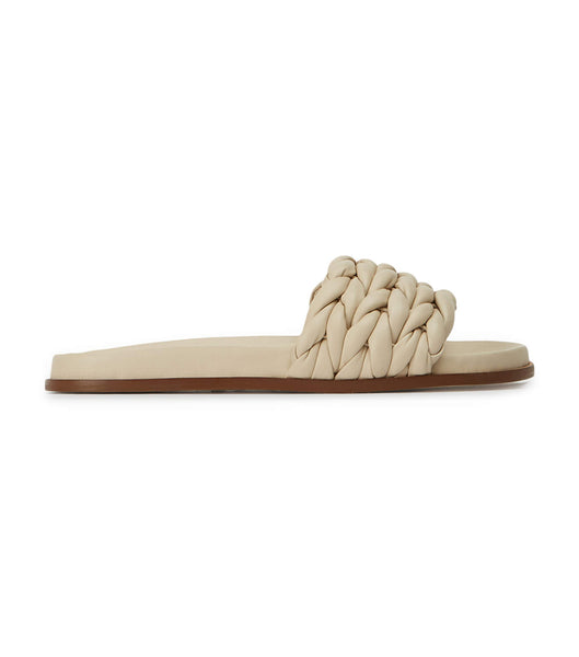 Tony Bianco Layton Vanilla Nappa Flat Sandals Light Yellow | ZIENQ57017