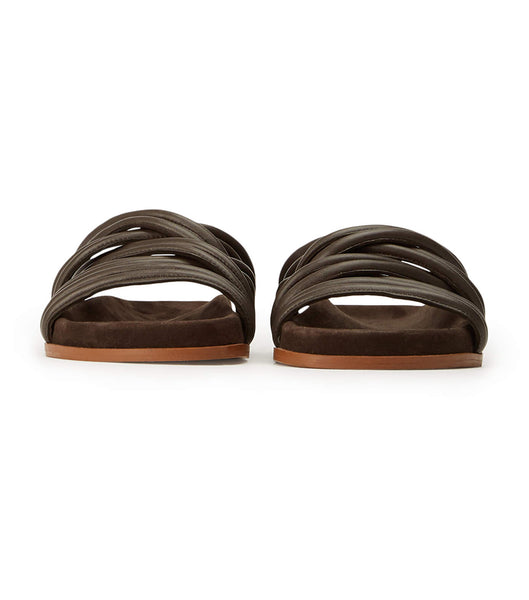 Tony Bianco Loki Chocolate Nappa Flat Sandals Chocolate | LIESX25754