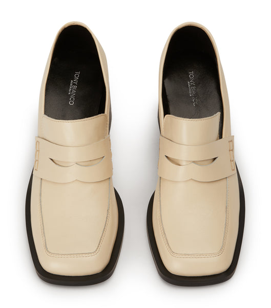 Tony Bianco Lomax Ecru Venice 6.5cm Loafers White | PIEER41028