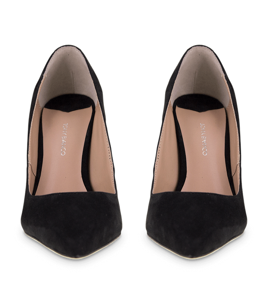 Tony Bianco Lotus Black Kid Suede 10.3cm Event Heels Black | YIEVQ59182