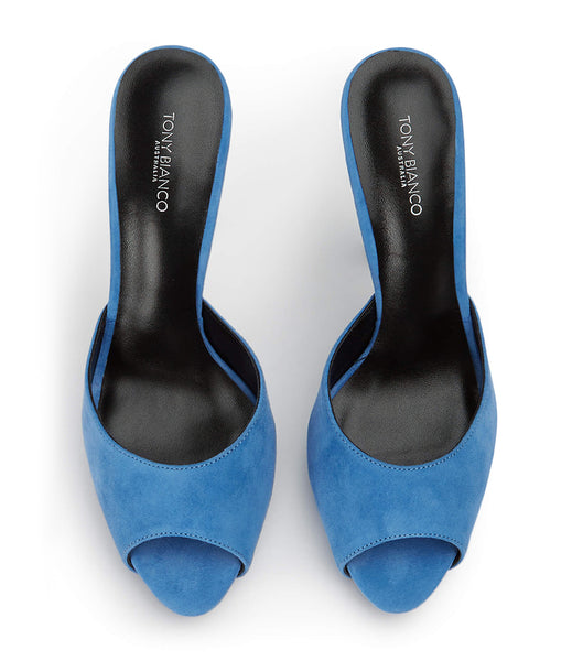 Tony Bianco Love Blue Suede 12cm Platform Shoes Blue | EIEVG22875