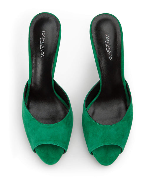 Tony Bianco Love Jade Suede 12cm Platform Shoes Green | IEICD33244