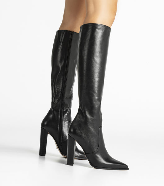 Tony Bianco Lucille Black Venice 10.3cm Heeled Boots Black | EIEVG98165